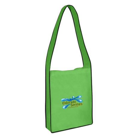 Non-woven Messenger Tote Bag With Hook And Loop Closure