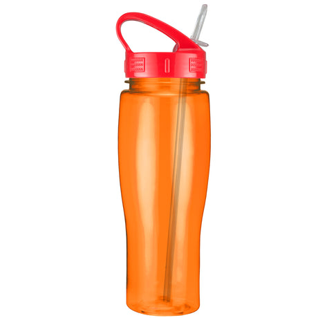 24 Oz. Contour Translucent Bottle w/ Sport Sip Lid and Straw