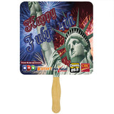 Square Glued Hand Fan (1 Side/ Four Color Process Imprint)