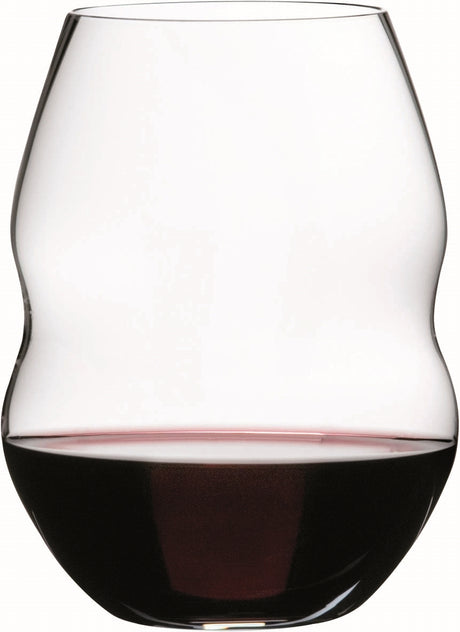 ~ Swirl Red 20.5oz stemless RIEDEL crystal Set of 4 in a Midnight black gift box