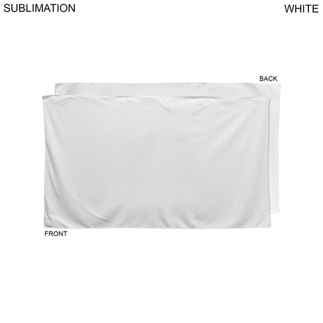 48Hr Quick Ship - Plush and Soft Velour Terry Cotton Blend White Beach Towel, 35x60, Sublimated