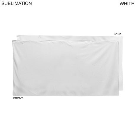 Plush and Soft Velour Terry Cotton Blend White Beach Towel, 35x68, Sublimated Full color Logos