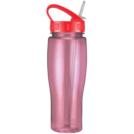 24 Oz. Contour Translucent Bottle w/ Sport Sip Lid and Straw