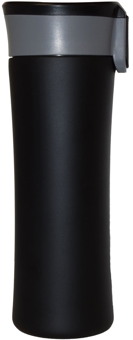 Helix 16oz black matte stainless steel vacuum tumbler with push-button lid