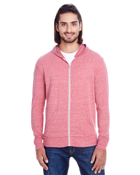 THREADFAST Unisex Triblend Full-Zip Light Hoodie