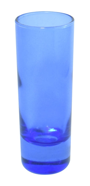 Shot glass blue 2oz coloured glass