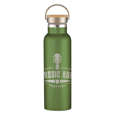 21 Oz. Full Laser Tipton Stainless Steel Bottle With Bamboo Lid