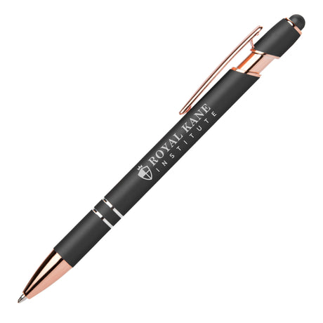 Ellipse Softy Rose Gold Metallic Pen w/ Stylus - Laser