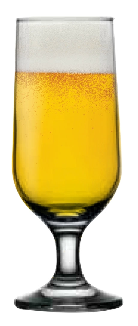 Capri 12oz stemmed beer clear glass