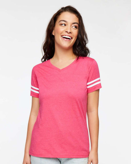 L.A.T. Women's Football V-Neck Fine Jersey Tee