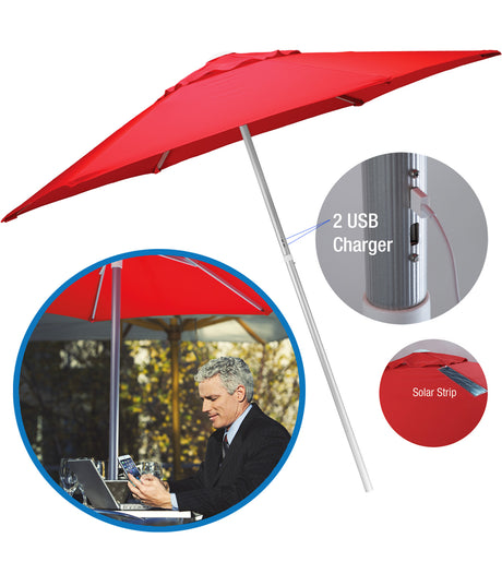 7' Solar USB Market Umbrella