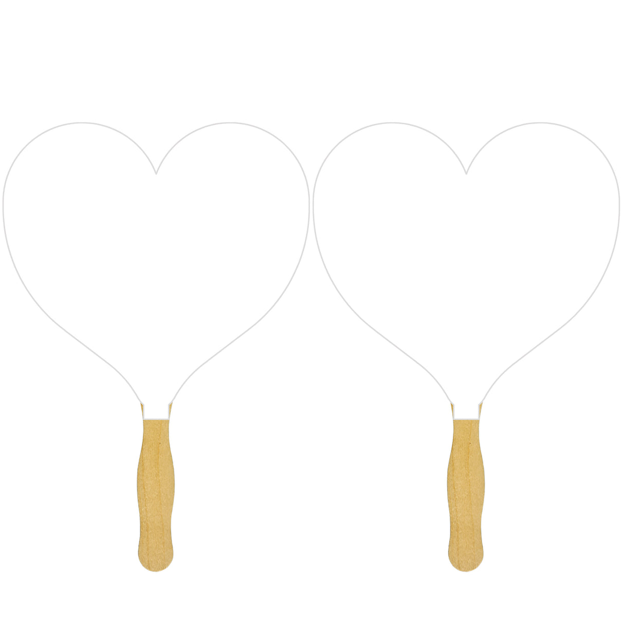 Heart Sandwiched Hand Fan (2 Side/1 imprint color)