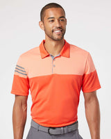 Adidas Heather 3-Stripes Colorblock Polo Shirt