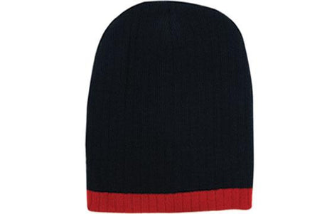 2 Tone Cable Knit Beanie