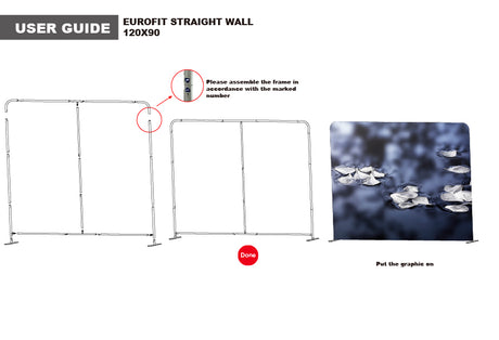 48Hr Quick Ship -10'W x 90"H EuroFit Straight Wall Display Kit with Full Color Graphics Double Sided