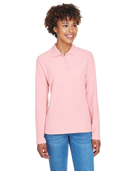 DEVON AND JONES Ladies' Pima Piqué Long-Sleeve Polo