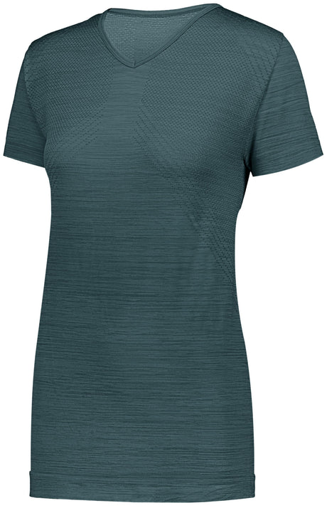 Ladies' Striated Shirt w/Short Sleeves