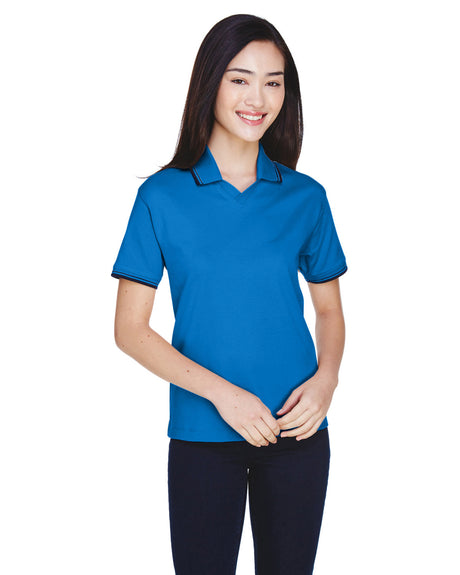 DEVON AND JONES Ladies' Tipped Perfect Pima Interlock Polo