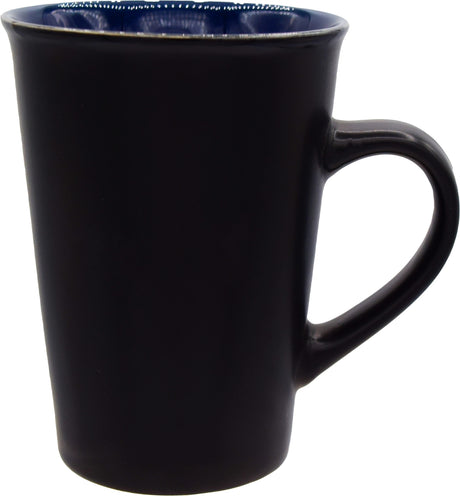 Economy Bedford 12oz satin finish ceramic mug black/blue