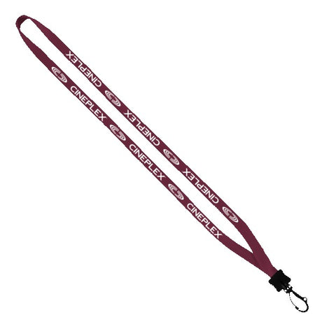 1/2" Cotton Lanyard w/Plastic Clamshell & Swivel Snap Hook