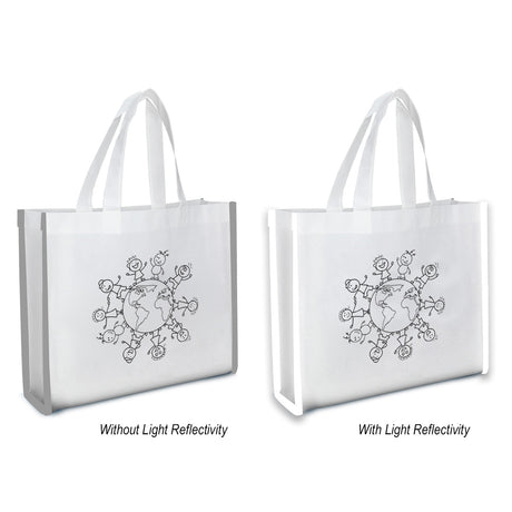 Reflective Non-woven Coloring Tote Bag With Crayons