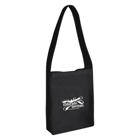 Non-woven Messenger Tote Bag With Hook And Loop Closure