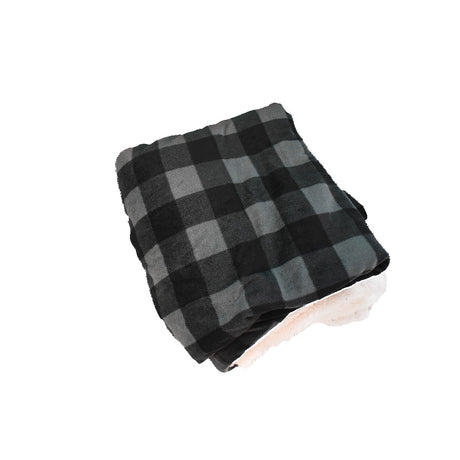 Deluxe Sherpa Throw Blanket- Buffalo Check