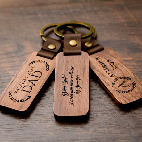 Engraved Wooden Keychain