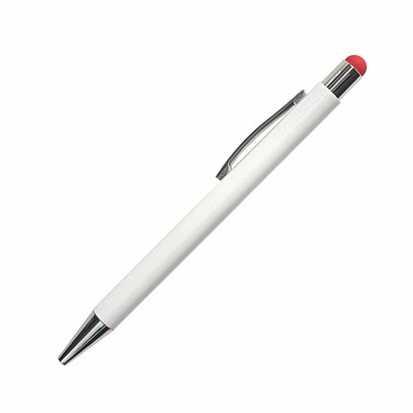 Stewart Aluminum Plunger Action Pen W/Silver Trim and coloured PDA Stylus (Stock 3-5 Days)