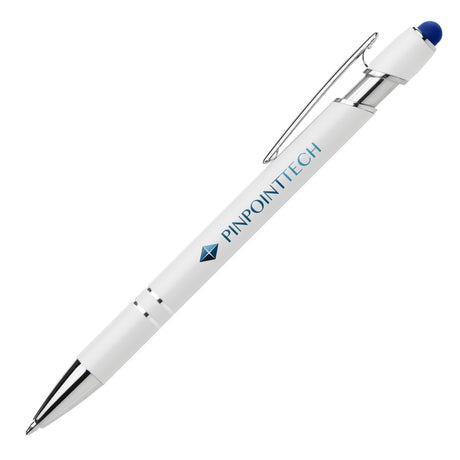 Ellipse Softy White Barrel Pen w/ Stylus - ColorJet