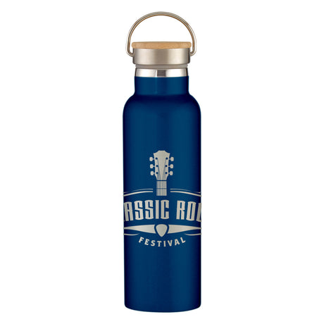 21 Oz. Full Laser Tipton Stainless Steel Bottle With Bamboo Lid