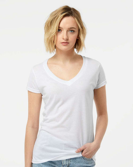 Tultex Women's Poly-Rich V-Neck T-Shirt