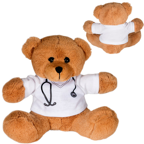 7" Doctor or Nurse Plush Bear w/T-Shirt