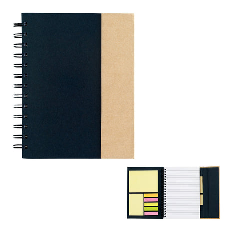 Spiral Notebook With Sticky Notes And Flags