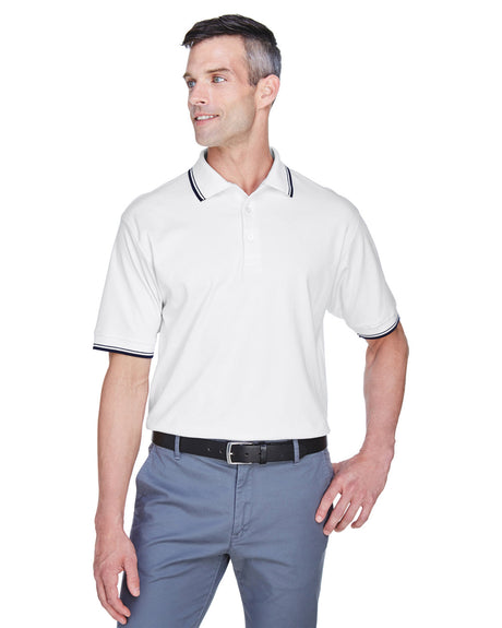 DEVON AND JONES Men's Tipped Perfect Pima Interlock Polo