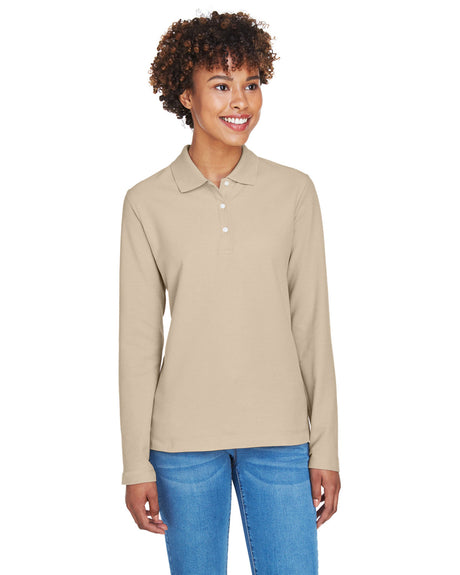 DEVON AND JONES Ladies' Pima Piqué Long-Sleeve Polo