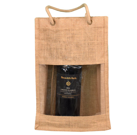 Jute Double Bottle Wine Bag