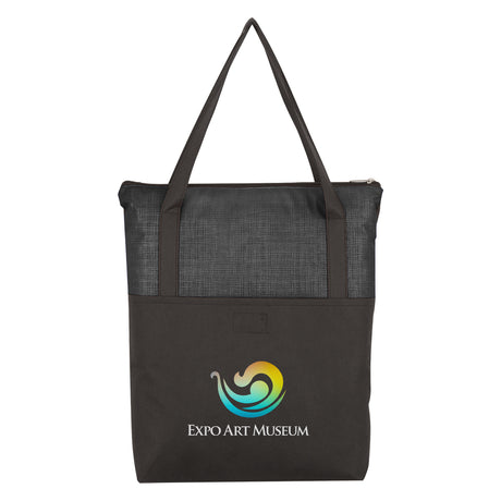 Crosshatch Non-woven Zippered Tote Bag