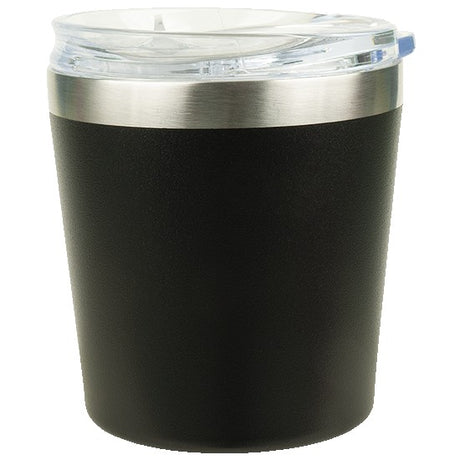 9 Oz. Stainless Steel Rocks Tumbler w/ Slide 'n Sipp Lid