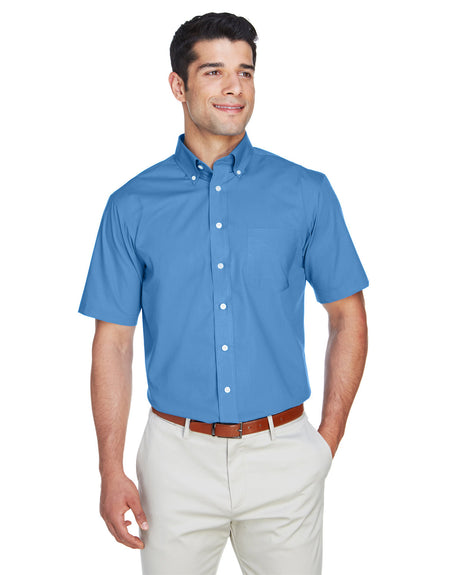 DEVON AND JONES Men's Crown Woven Collection? Solid Broadcloth Short-Sleeve Shirt