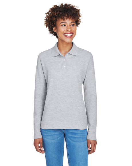 DEVON AND JONES Ladies' Pima Piqué Long-Sleeve Polo