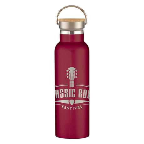 21 Oz. Full Laser Tipton Stainless Steel Bottle With Bamboo Lid