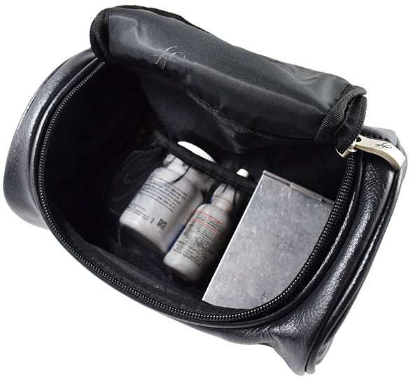 ** Small Cosmetic bag black, nylon and simuleather