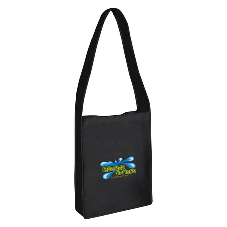 Non-woven Messenger Tote Bag With Hook And Loop Closure