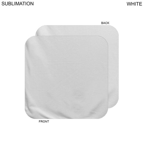 Plush and Soft White Velour Terry Cotton Blend Face Cloth, 12x12, Sublimated Full color logo