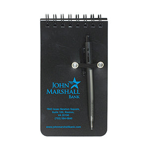 "Monterey" Pocket Sized Spiral Jotter Notepad Notebook w/Pen