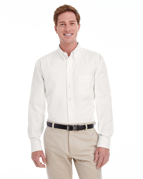 Harriton Men's Tall Foundation 100% Cotton Long-Sleeve Twill Shirt with Teflon?