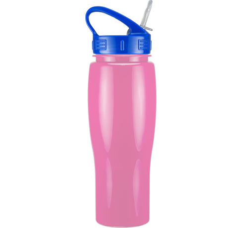 24 Oz. Contour Bottle w/ Sport Sip Lid And Straw - Solid Colors