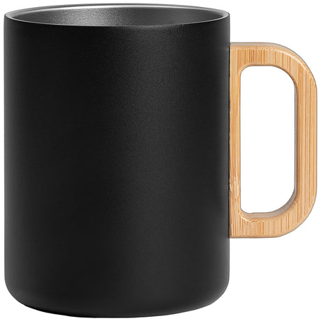 Vancouver - 15 oz. Stainless Steel Double Wall Mug with Bamboo Handle - Laser