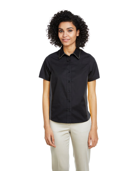 Harriton Ladies' Flash IL Colorblock Short Sleeve Shirt